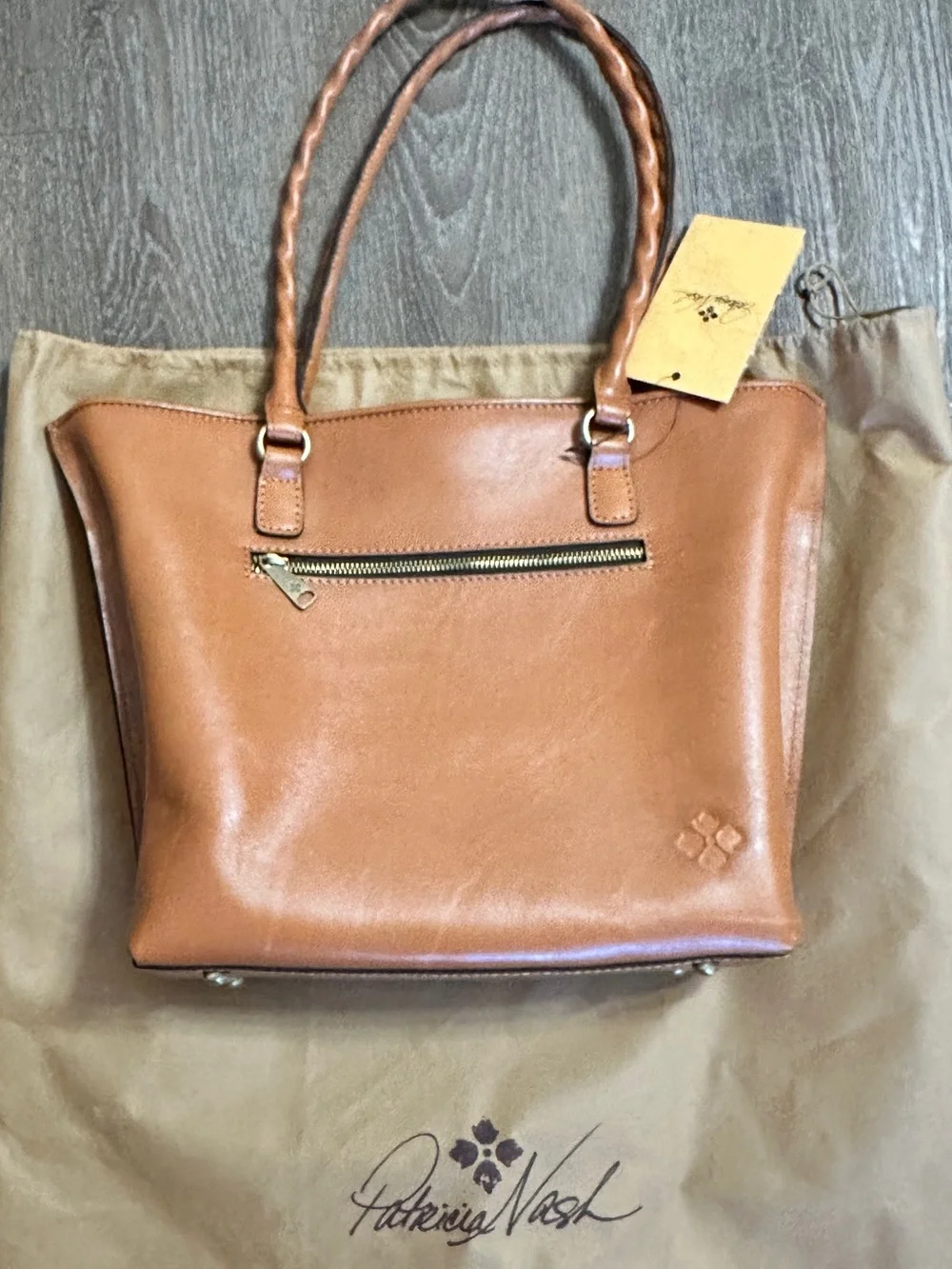 Patricia Nash Leather Cutout Adeline Tote Bag Purse NWT and dust bag